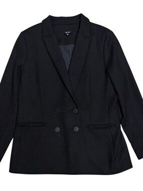 SAINT + SOFIA Cambridge Crepe Black Business Casual Blazer Jacket Womens 12